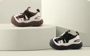 Close-up detail of breathable toddler walking sandals with non-slip soft soles