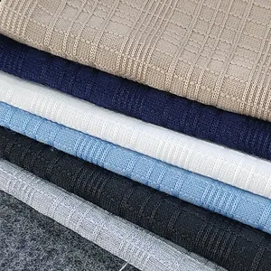 Detailed view of breathable slub texture quick-dry fabric in various colors for men's shirts