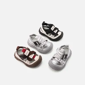 Toddler soft-sole breathable sandals with velcro straps in multiple colors for summer