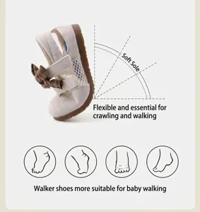 Detail showing the flexibility and soft sole of these toddler sandals with bow