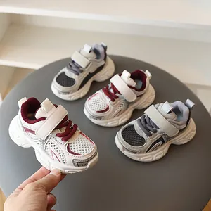 Breathable mesh toddler boy sports dad shoes with non-slip soft sole for kids age 1-5