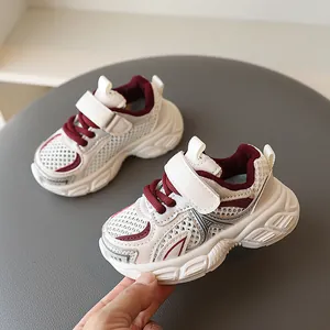 Breathable boys baby sneakers with mesh design and non-slip soft soles for toddlers