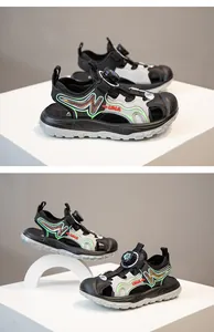 Side view of outdoor kids' sports sandals with rotating buckles and toe protection