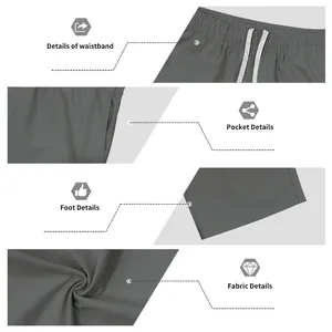 Detailansichten der atmungsaktiven Herrenhose, elastischer Bund und Stoffbeschaffenheit