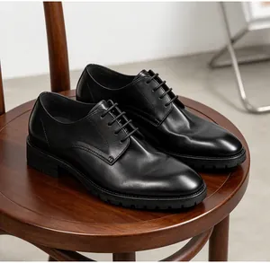 Zapatos de vestir de cuero negro para hombre calzado formal de negocios de lujo
