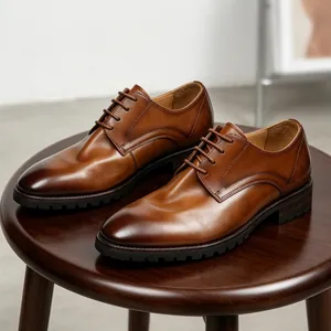 Zapatos Derby para Hombre Estilo Old Money Piel de Vaca Goodyear Welted Zapatos de Vestir Negocios Piel Lavada Boda Formales