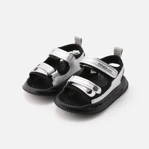 Sandales de plage antidérapantes et confortables pour tout-petits en argent et noir