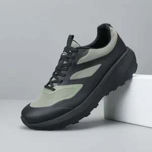 Heren Platform Sneakers Zomer Ademend Mesh PU Patchwork Dikke Zool Casual Sport Schoenen Voor Heren Hoogteverhogend Wandelschoenen