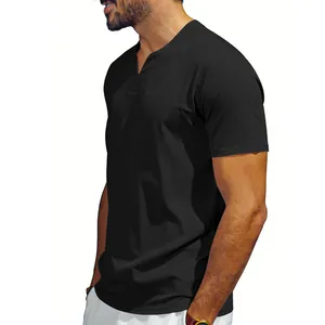 Maglia jersey da uomo scollo a V, vestibilità ampia nera, tessuto traspirante rapida asciugatura