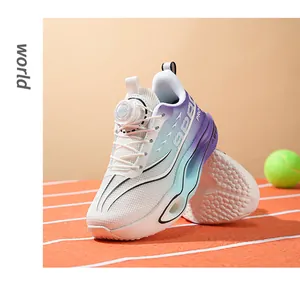 Professionele hardloopschoenen voor heren met paars kleurverloop en handig draaisluiting