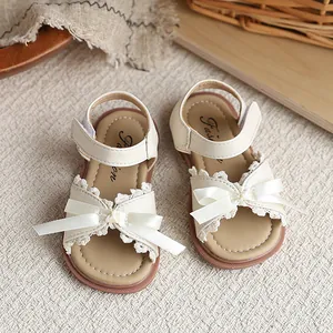Sandales élégantes pour filles avec nœud et dentelle pour les activités d'été