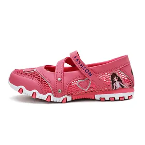 Rosa atmungsaktive Mesh Mary Jane Prinzessin Schuhe für Mädchen mit niedlichem Design
