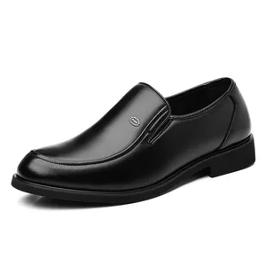 Klassische schwarze Leder-Business-Loafer für Herren mit elegantem Slip-On-Design