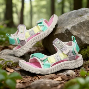 Kinder Sommer Outdoor Sport Sandalen Atmungsaktives Gewebe Leichte Strandschuhe Mit Klettverschluss Dicke Sohle Für Kinder