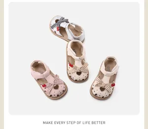 Adorable toddler girl walking shoes with bows and heart cutouts in various soft colors