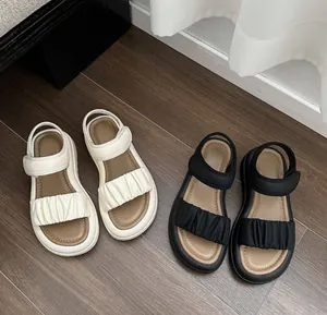 Stylish girls' summer sandals with ruffled straps and soft comfortable soles for kids