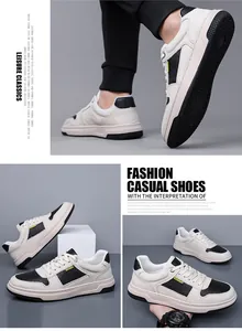 Vista dettagliata multi-angolo di sneakers da uomo in pelle di vacchetta bianco e nero