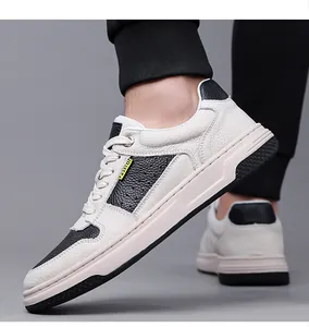 Dettaglio della vista laterale di sneaker panda in pelle di qualità da uomo in bianco e nero