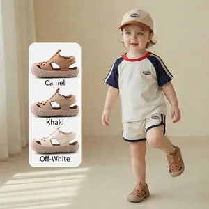 Breathable toddler soft-sole sandals with closed toe and non-slip design for 1-3 years