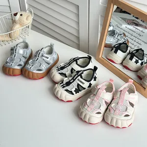 Sandali Estivi per Bambini a Punta Chiusa per Ragazzi Ragazze in Pelle Microfibra Mesh Traspiranti Scarpe da Scoglio Outdoor