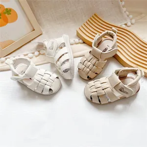 Atmungsaktive Preen Baby-Ledersandalen mit Klettverschluss und Zehenschutz