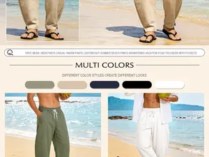 Lässige Leinen-Haremshose für Herren mit Kordelzug für den Strandurlaub im Sommer.