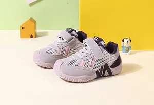 Baskets respirantes en mesh pour enfants lilas et rose pour garçons et filles