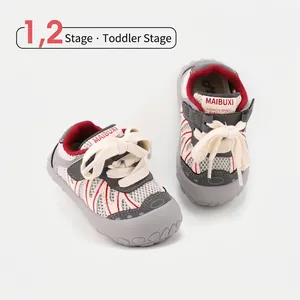 Kleinkind Kinder Lauflernschuhe Mode Rutschfest Atmungsaktive Mesh Sneakers Für Jungen Mädchen Mikrofaserleder Gummisohle Wanderschuhe