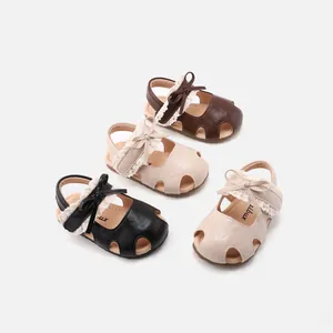 Gesloten sandalen voor babymeisjes met kanten strikken en prinsessenstijl in kleuren