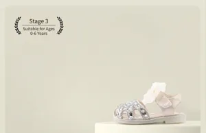 Elegant sparkly silver baby girl princess sandals with delicate white tulle bow