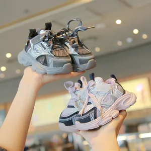 Breathable mesh toddler sneakers with soft non-slip soles for boys and girls