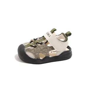 Breathable toddler sandals with soft sole and camouflage detail for boys and girls