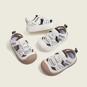 Sandalias para Bebé Niños Niñas Puntera Cerrada Anti-Patada Zapatos para Caminar Malla Transpirable Suela Blanda Antideslizante Sandalias de Playa Verano