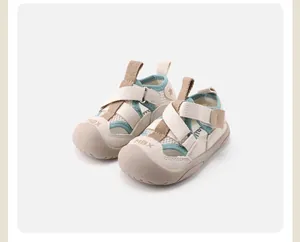 Breathable mesh toddler sandals with closed-toe design and adjustable strap closure