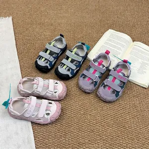 Kids Summer Closed Toe Anti-collision Sandals Boys Girls Soft Sole Non-slip Outdoor Sport Beach Shoes Microfiber Leather