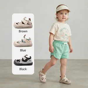 Toddler summer non-slip sandals with a protective closed-toe design for boys and girls