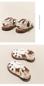Adorables sandalias blancas con orejas de conejo para niñas con suelas blandas y velcro
