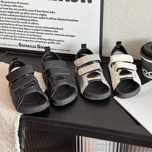 Sommer Kinder Koreanische Mode PU Leder Römer Sandalen Rutschfeste Offene Zehe Klettverschluss Strand Schuhe Für Jungen Mädchen Freizeit Studenten Sport Sandalen