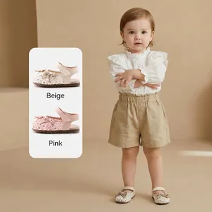 Hohl gewebte sommer sandalen für kleinkinder mit schleife und weicher rutschfester sohle