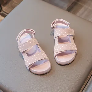 Rosa gepunktete Kindersandalen, modische offene Sommer-Strandschuhe für Jungen und Mädchen