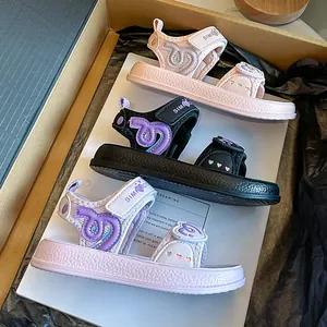 Sandalias transpirables para niñas con suelas antideslizantes y correas ajustables en tres colores