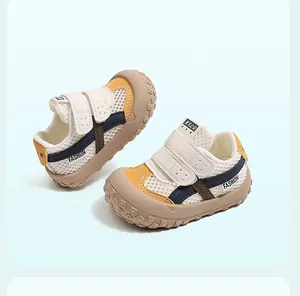 Toddler boys and girls breathable mesh sneakers with soft sole and hook-and-loop