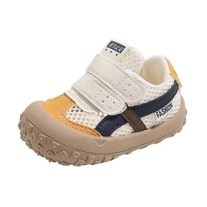 Breathable mesh toddler sports shoes with soft sole and convenient velcro strap closure