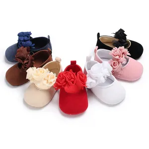Baby Mädchen Prinzessin Lauflernschuhe Wildlederimitat Blume Weiche Sohle Rutschfest Neugeborene Kleinkinder Schuhe
