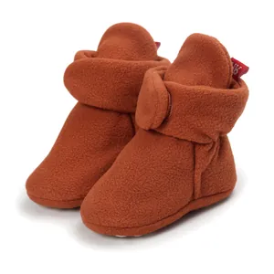 Ζεστά βρετανικά παπούτσια fleece σε σκουριά χρώμα για χειμώνα με μαλακή σόλα και ψηλό σχέδιο