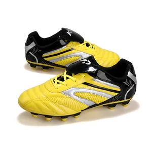 Chaussures de football jaunes et noires pour enfants pour entraînement pro
