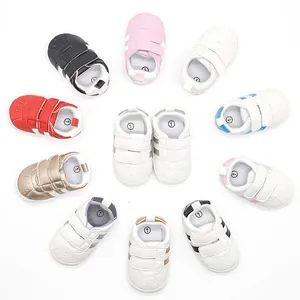 Variety of colorful baby pre-walker sneakers with anti-slip soles and dual straps