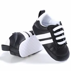 Zapatillas de deporte para bebés de 0 a 1 año blanco y negro con suela blanda zapatos de gateo
