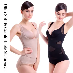 Professional seamless U-neck shapewear bodysuit for effective tummy control and waist slimming