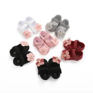 Colección de lindas zapatillas de flores para bebés niñas en varios colores, 0-1 año